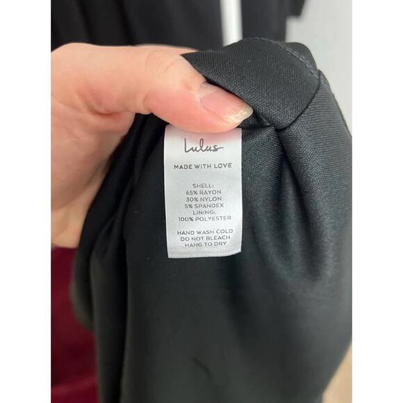 Lulus Black Sleeveless Deep V Mini Dress Elegant Cocktail Party Size M Women’s - Picture 7 of 8